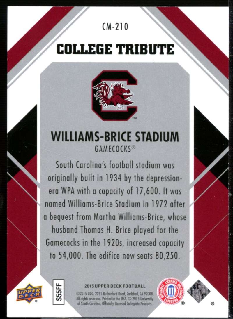 Williams-Brice Stadium Card 2015 Upper Deck College Tribute Patches #CM210  Image 2