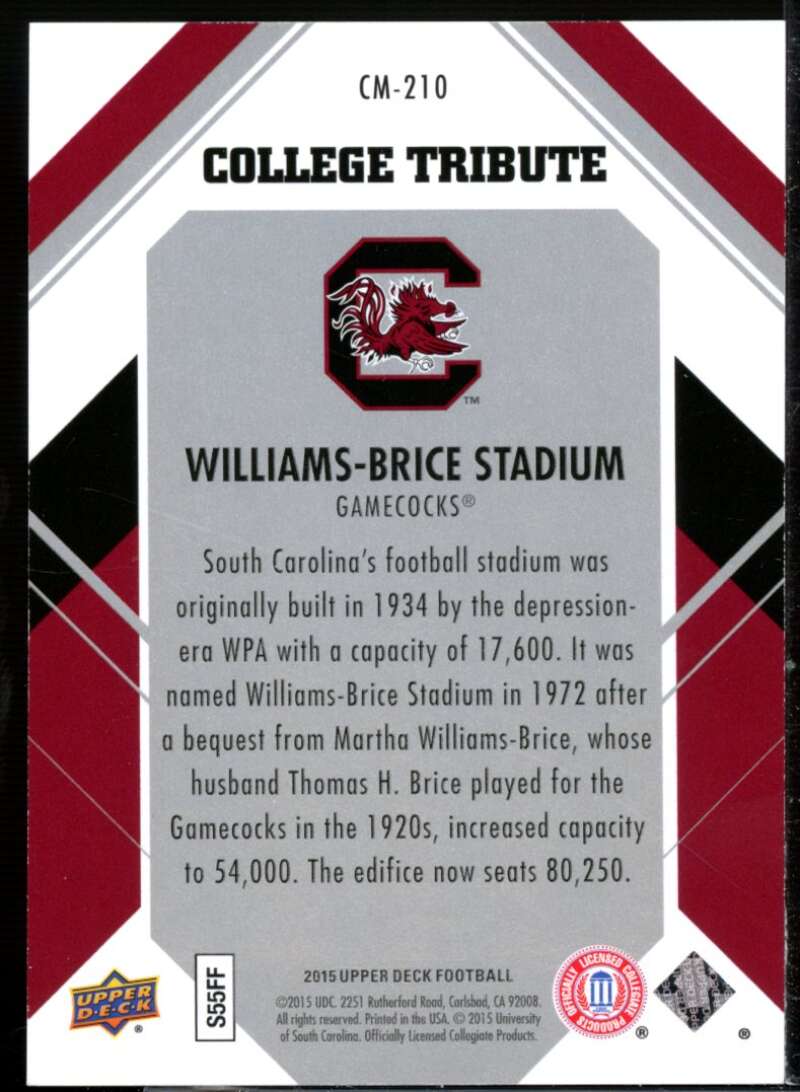 Williams-Brice Stadium Card 2015 Upper Deck College Tribute Patches #CM210  Image 2