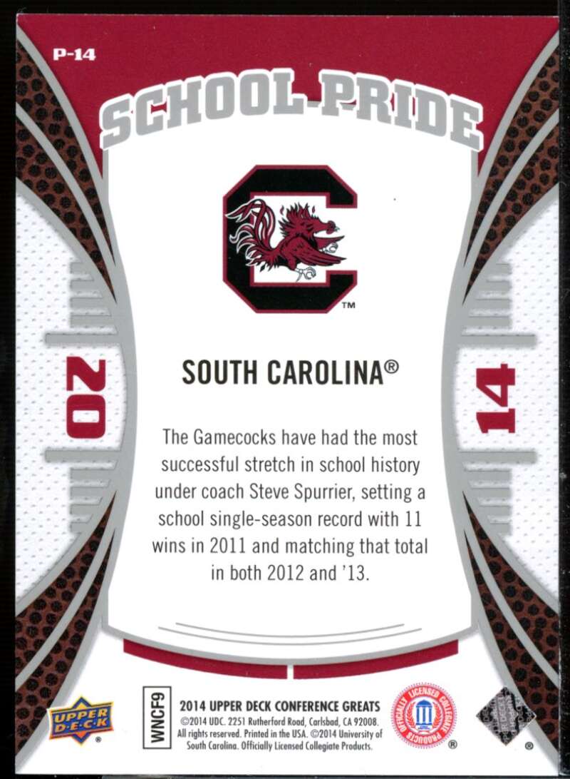 South Carolina Primary Logo 2014 UD Conference Greats Manufactured Patches #P14  Image 2