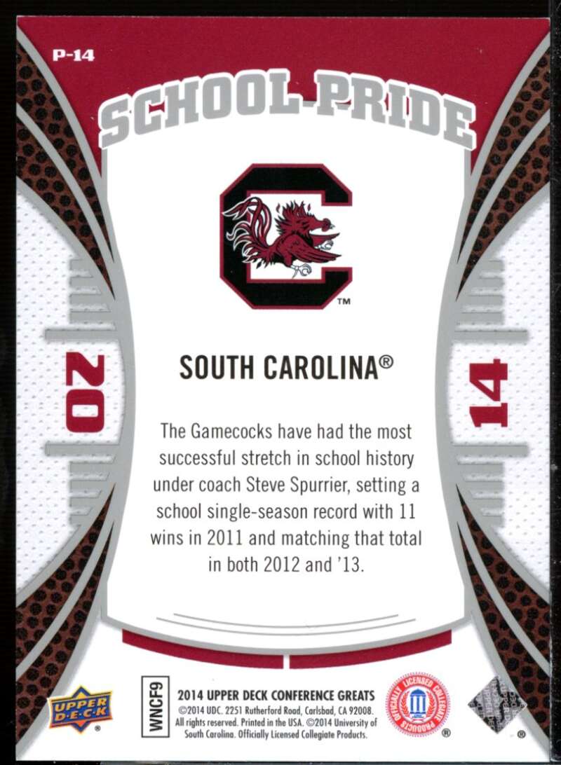 South Carolina Primary Logo 2014 UD Conference Greats Manufactured Patches #P14  Image 2