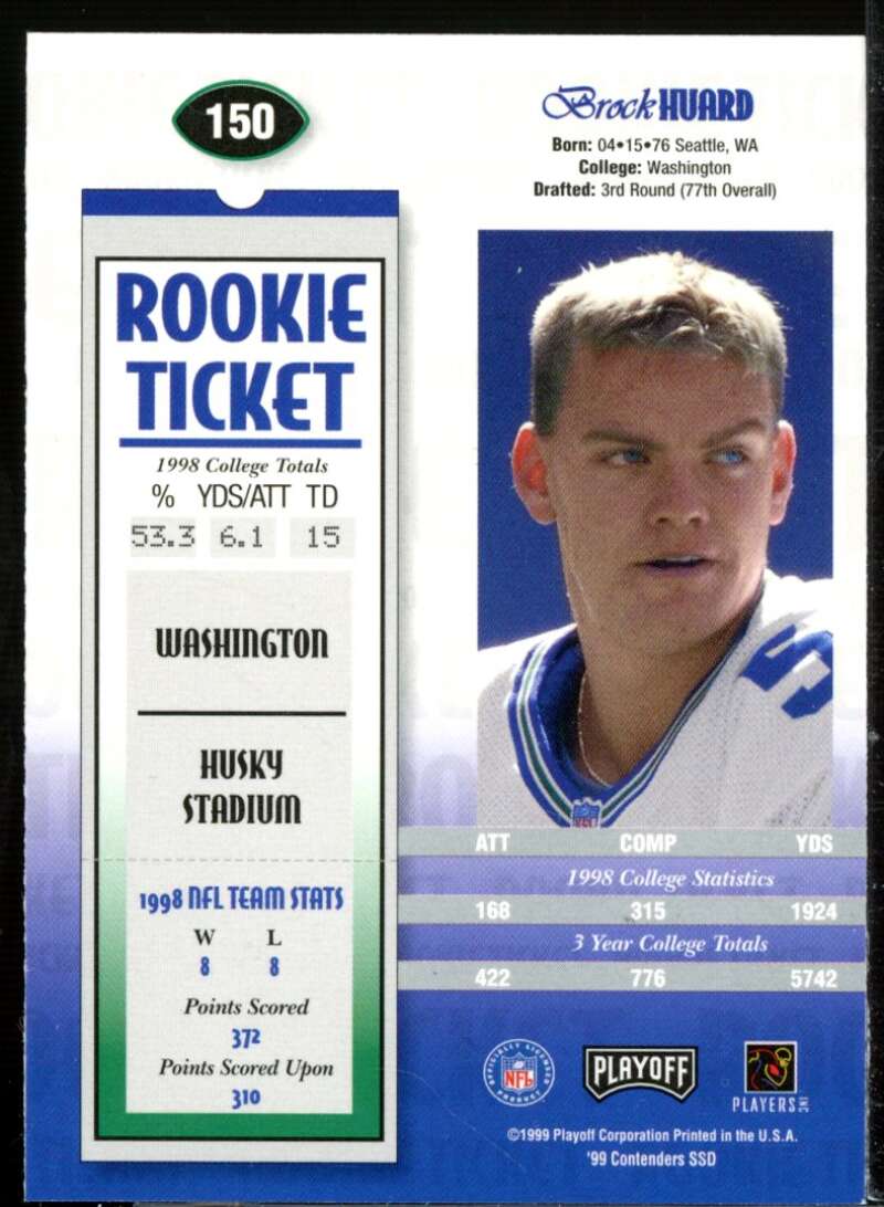 Brock Huard AU/1325* Rookie Card 1999 Playoff Contenders SSD #150  Image 2