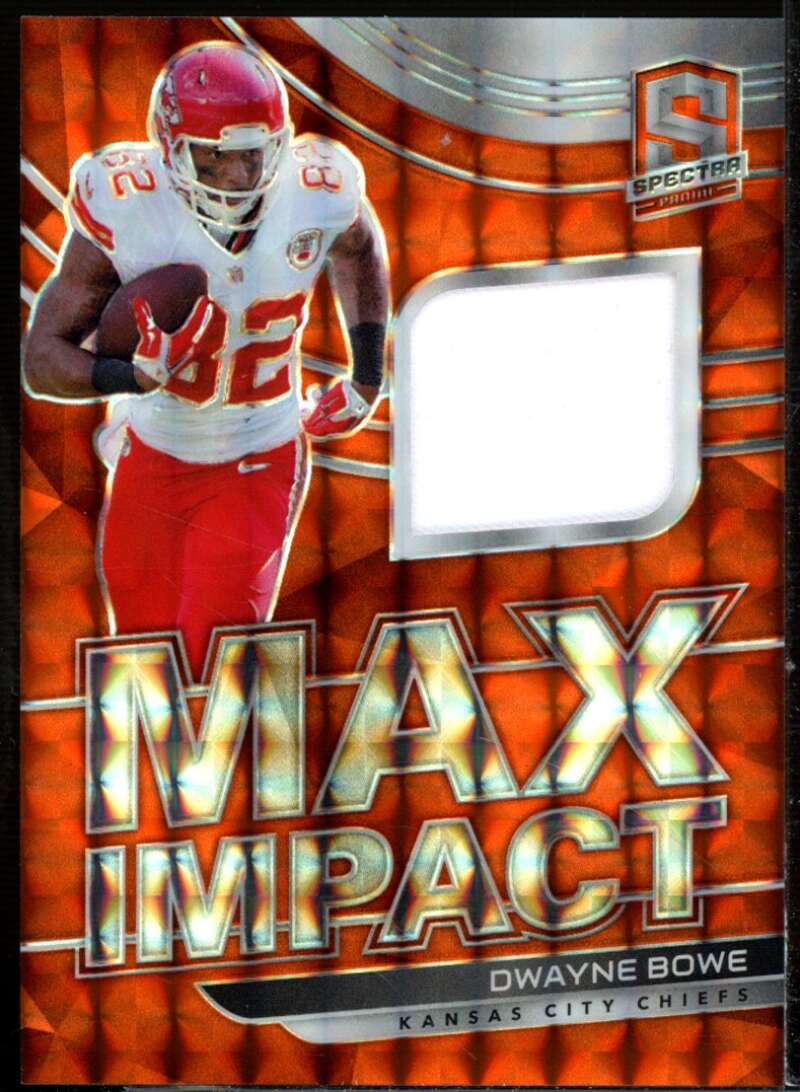 Dwayne Bowe Card 2021 Panini Spectra Max Impact Materials Neon Orange #17  Image 1