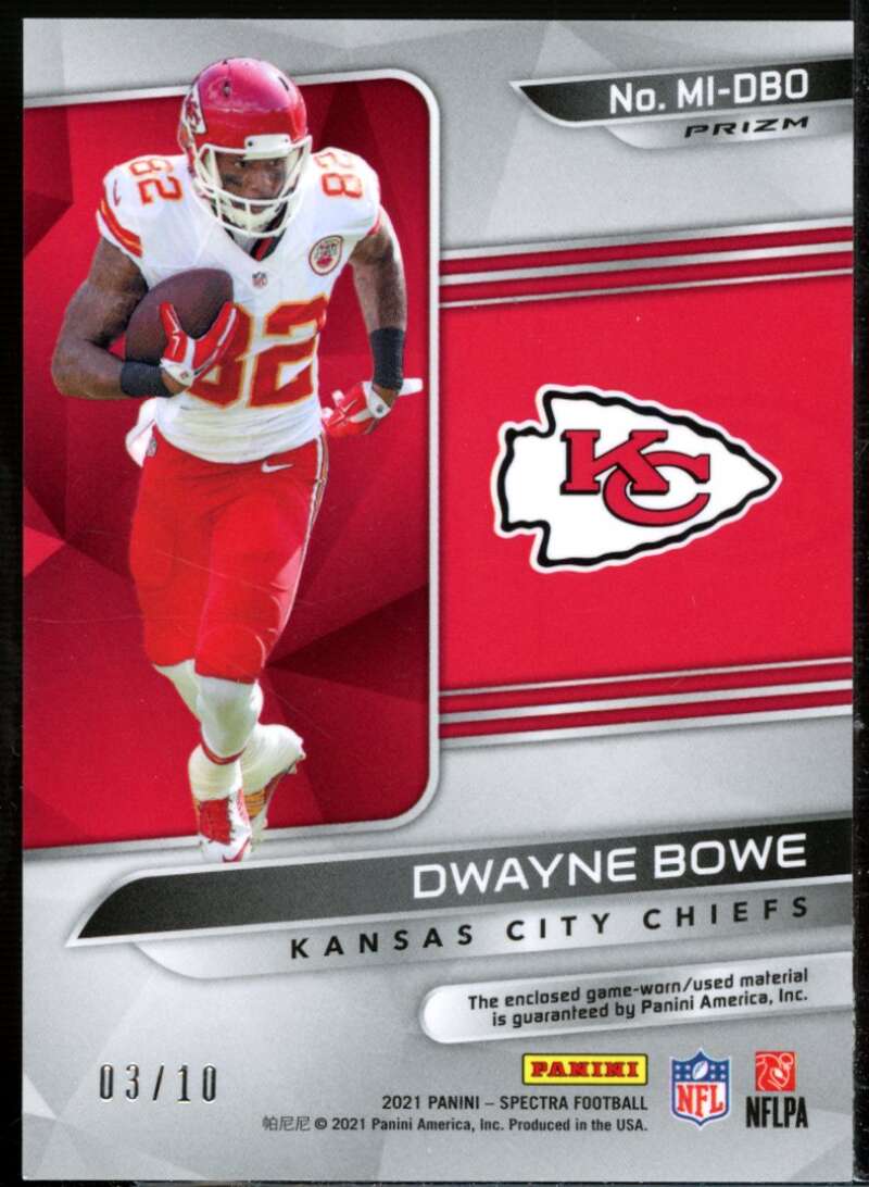 Dwayne Bowe Card 2021 Panini Spectra Max Impact Materials Neon Orange #17  Image 2