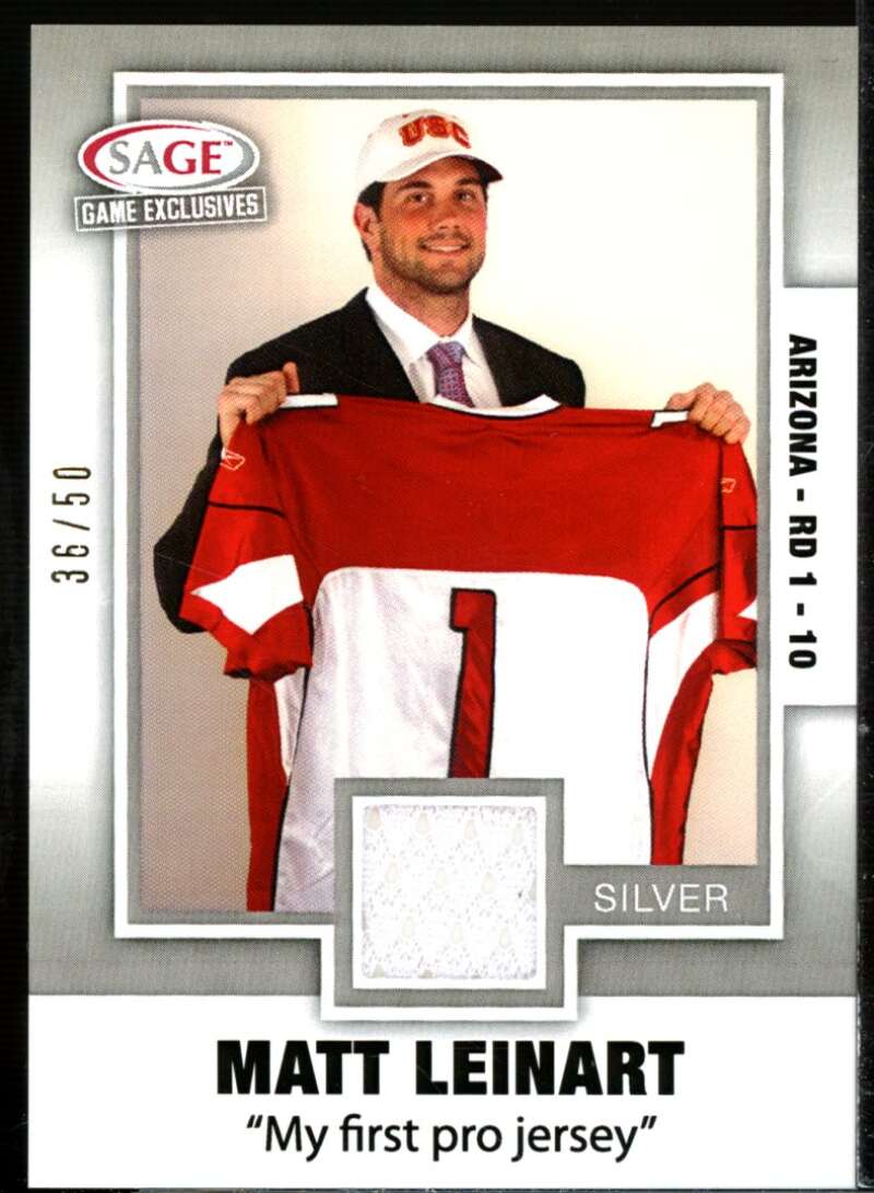 Matt Leinart Rookie 2006 SAGE Game Exclusive Matt Leinart Jerseys Silver #ML6  Image 1