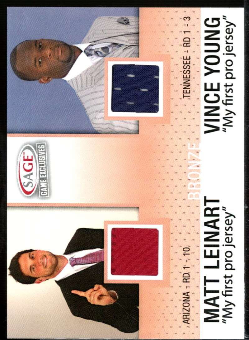 Matt Leinart NFL/Vince Young 2006 SAGE Game Exclusive Jersey Combos Bronze #CG6  Image 1