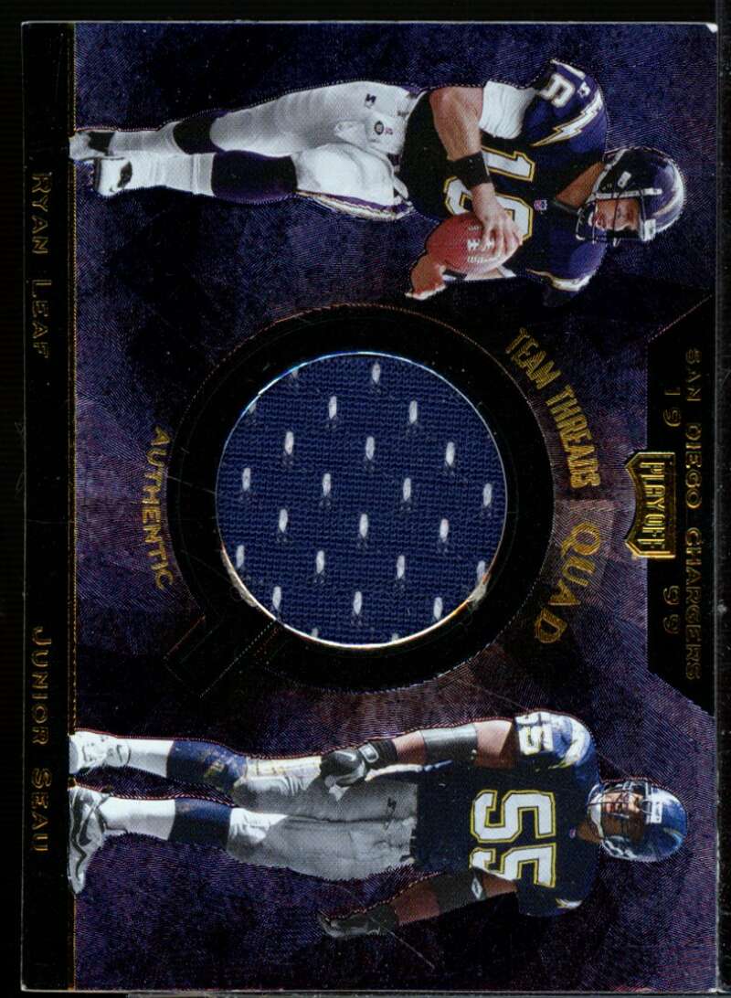 Means/Ricks/Leaf/Seau Card 1999 Playoff Team Threads Quad #TO31  Image 1