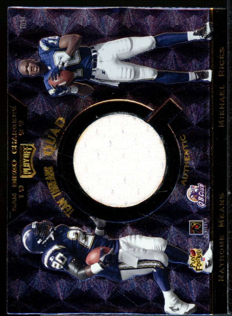 Means/Ricks/Leaf/Seau Card 1999 Playoff Team Threads Quad #TO31  Image 2