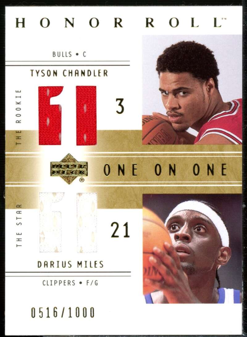 Tyson Chandler RC/Darius Miles JSY Rookie 2001-02 Upper Deck Honor Roll #122  Image 1