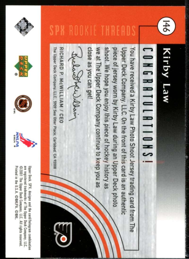 Kirby Law HM/1500 RC Card 2001-02 SPx #146H  Image 2