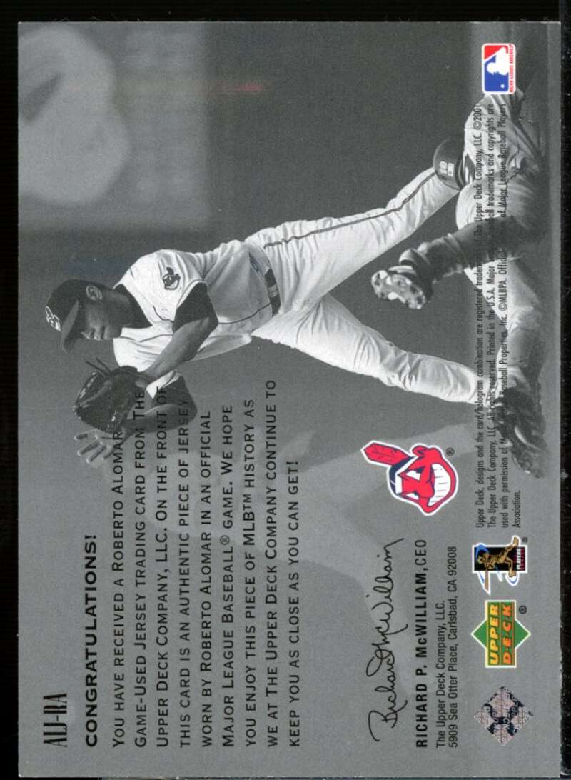 Roberto Alomar Card 2001 Upper Deck Centenial Anniversary Relic #ALJ-RA  Image 2