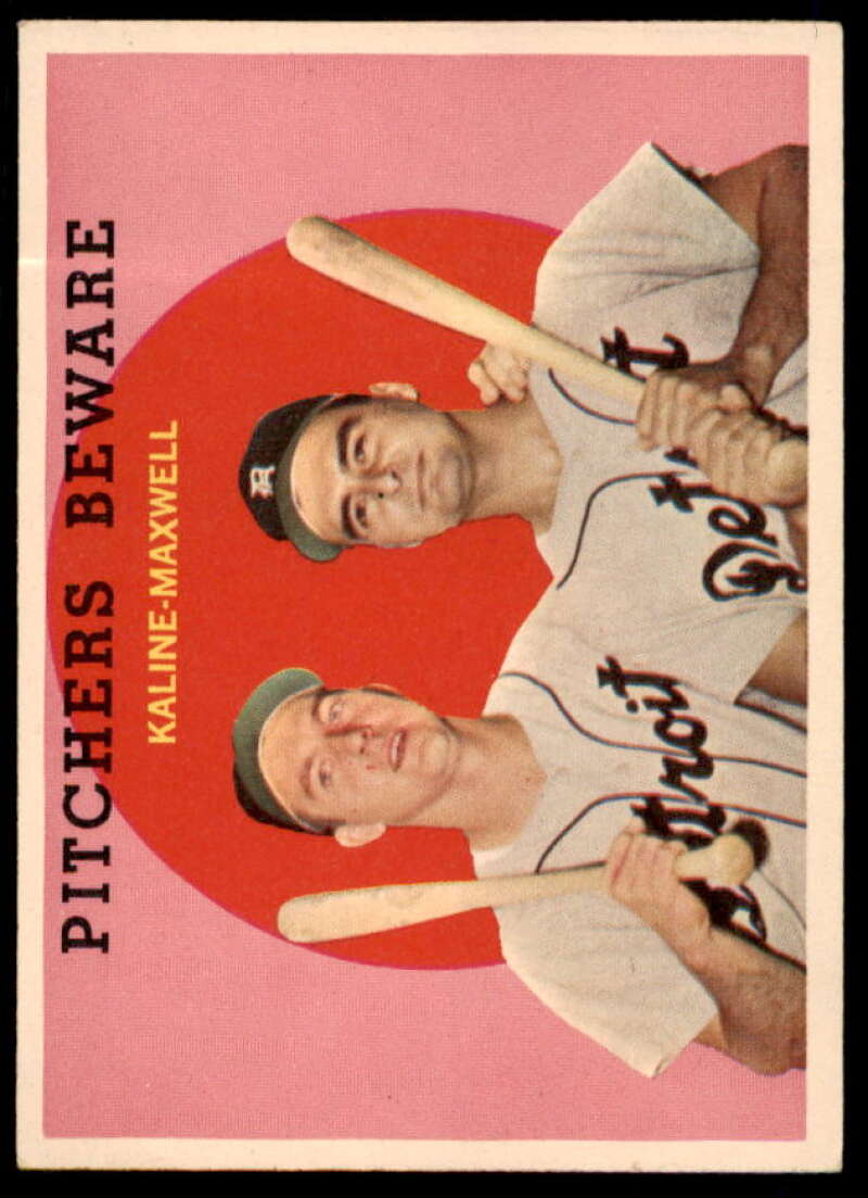 Pitchers Beware/Al Kaline/Charley Maxwell (light crease) Card 1959 Topps #34  Image 1
