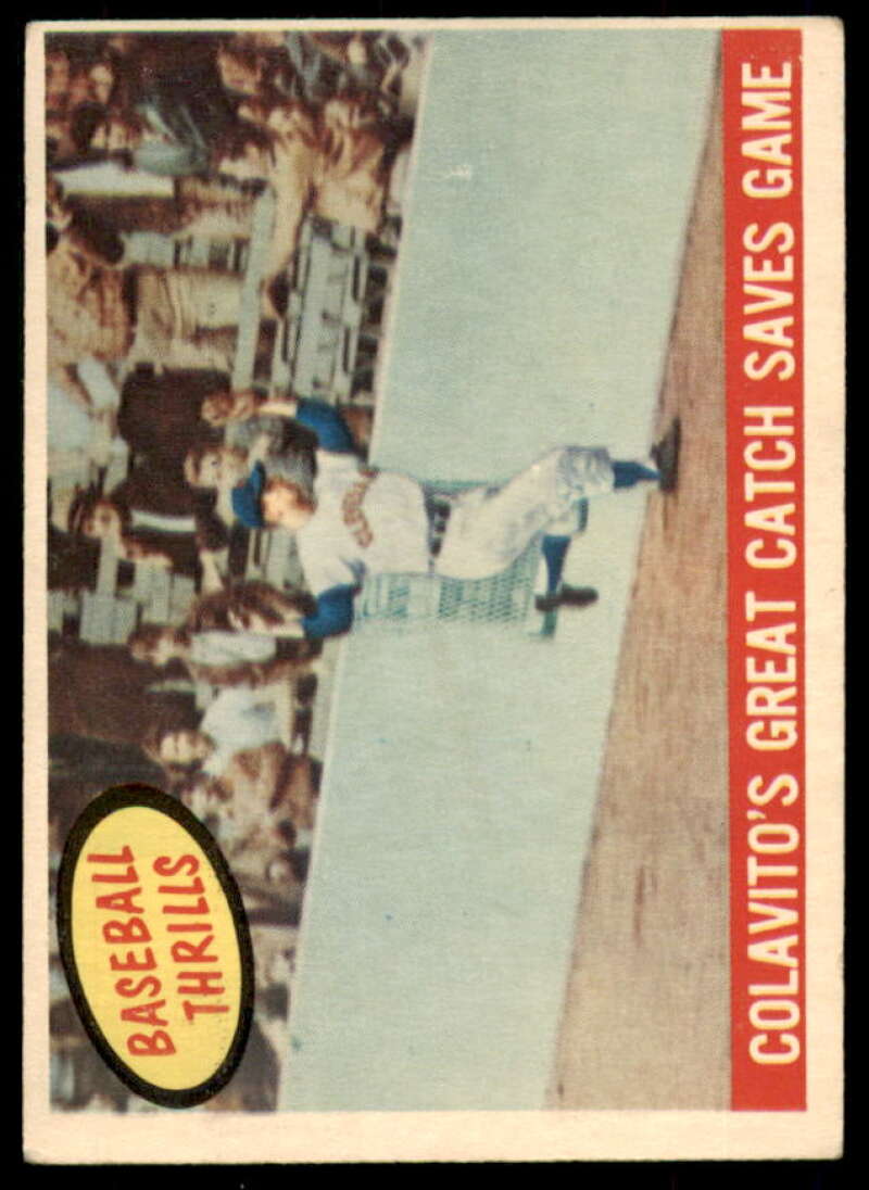 Rocky Colavito BT/Great Catch Card 1959 Topps #462  Image 1