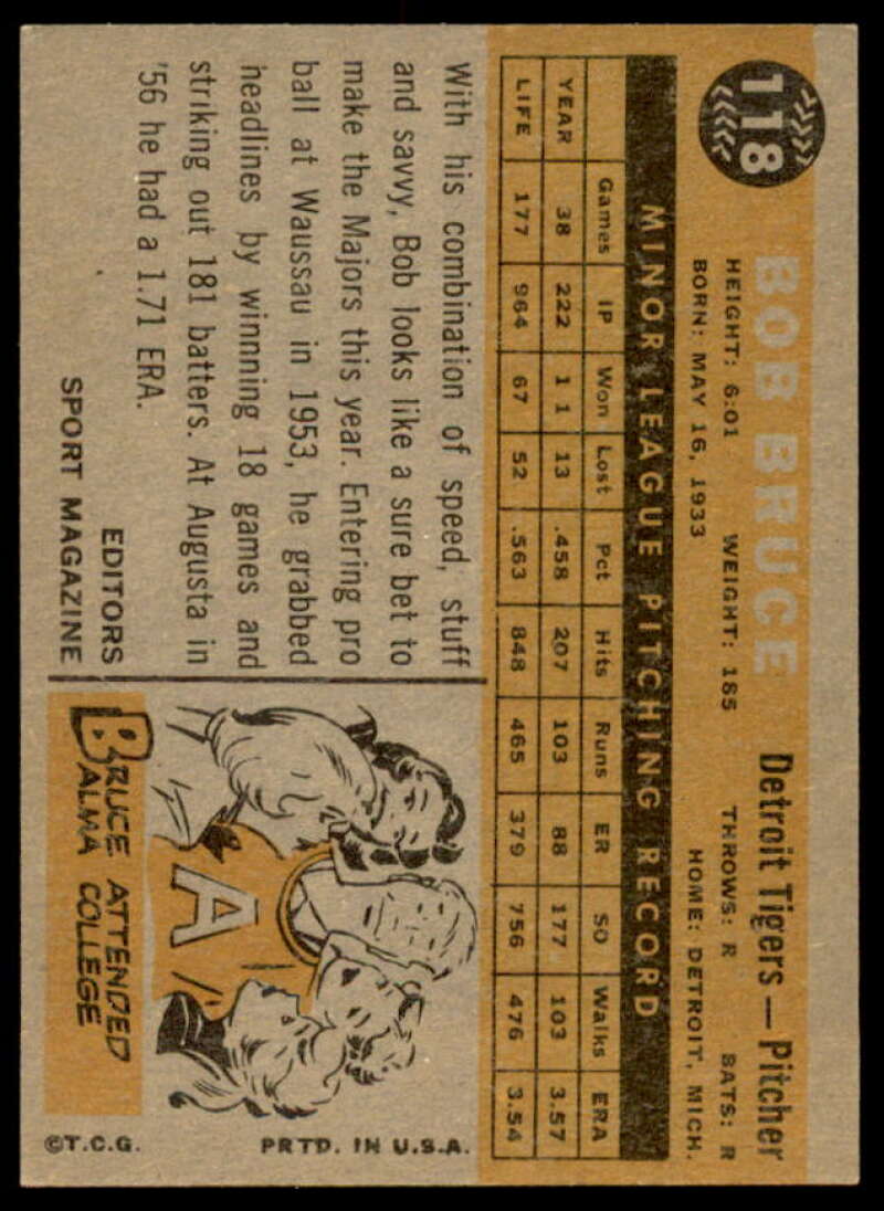 Bob Bruce RS Rookie Card 1960 Topps #118  Image 2