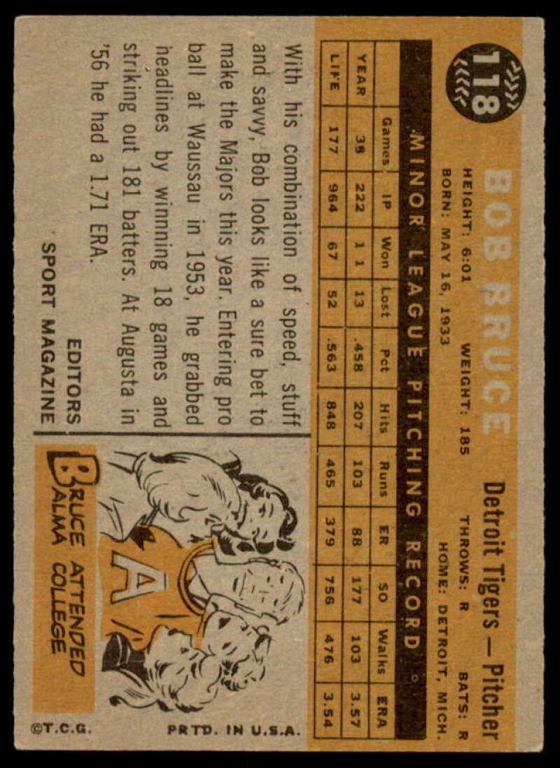 Bob Bruce RS Rookie Card 1960 Topps #118  Image 2