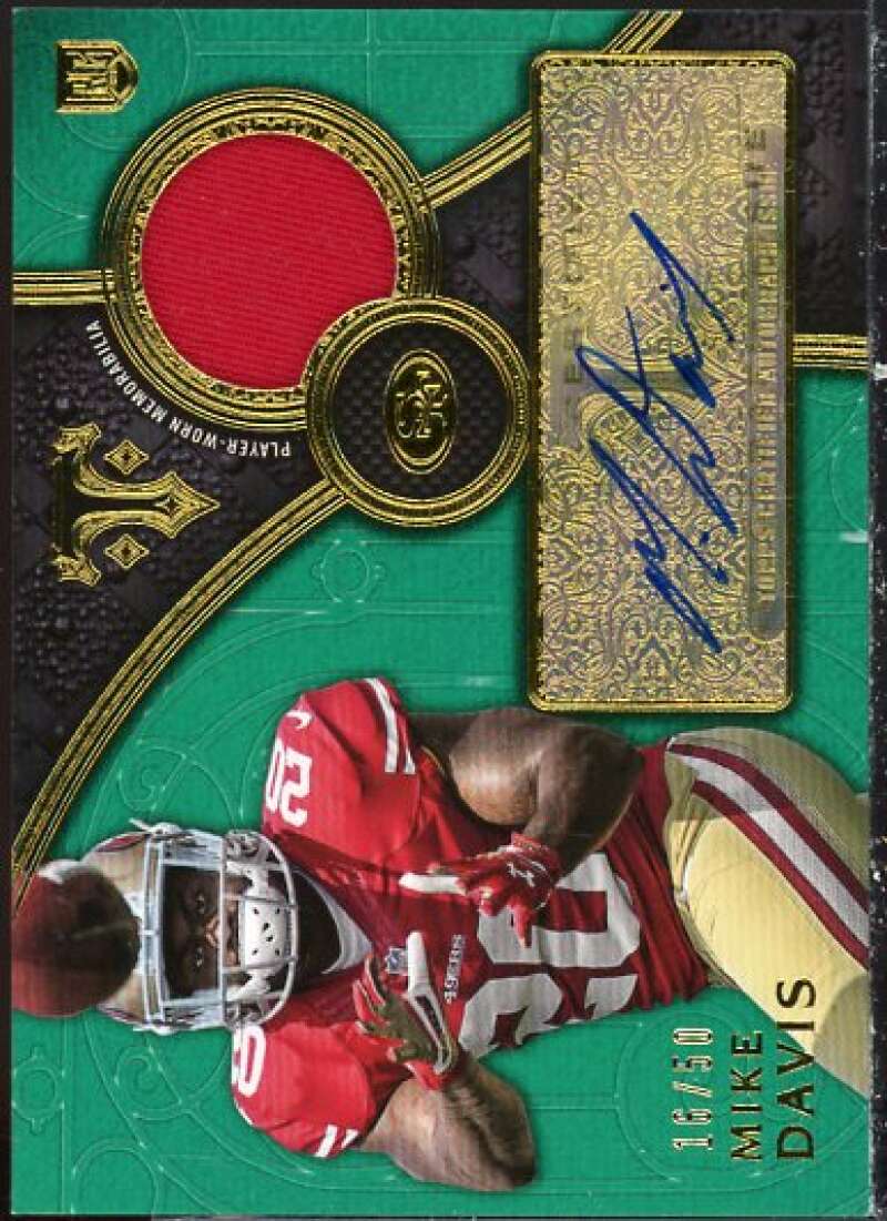 Mike Davis 2015 Topps Triple Threads Rookie Autograph Relics Emerald #TTRARMDA  Image 1