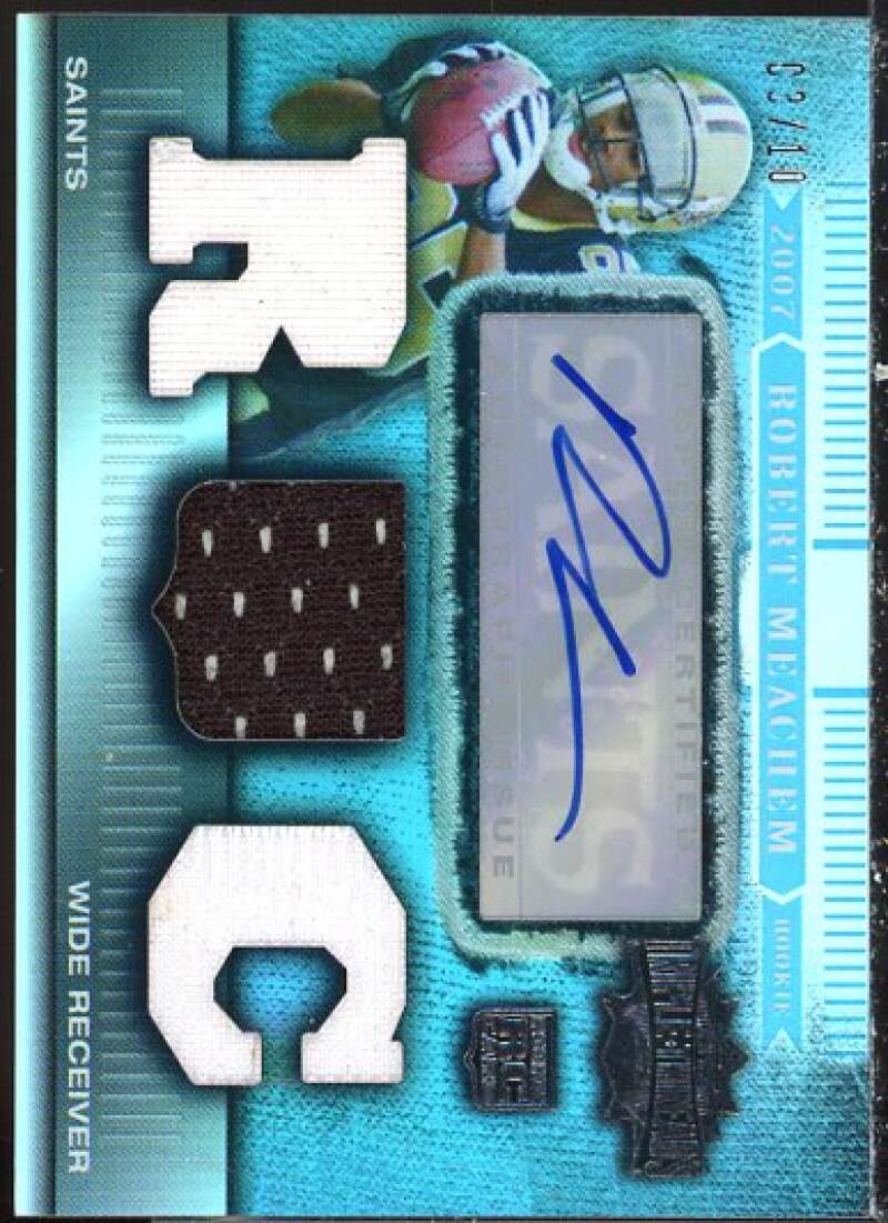 Robert Meachem JSY AU Rookie Card 2007 Topps Triple Threads Sapphire #143  Image 1