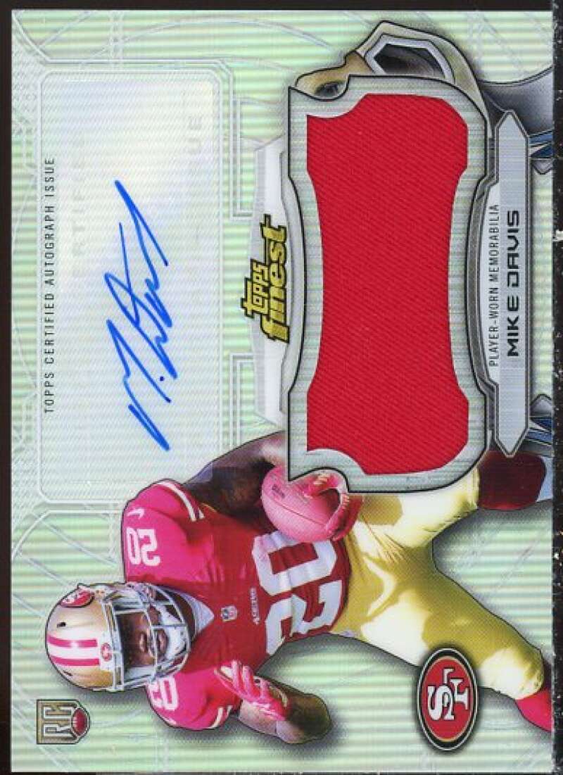 Mike Davis Rookie Card 2015 Finest Jumbo Jersey Autographs Refractors #AJRRMD  Image 1