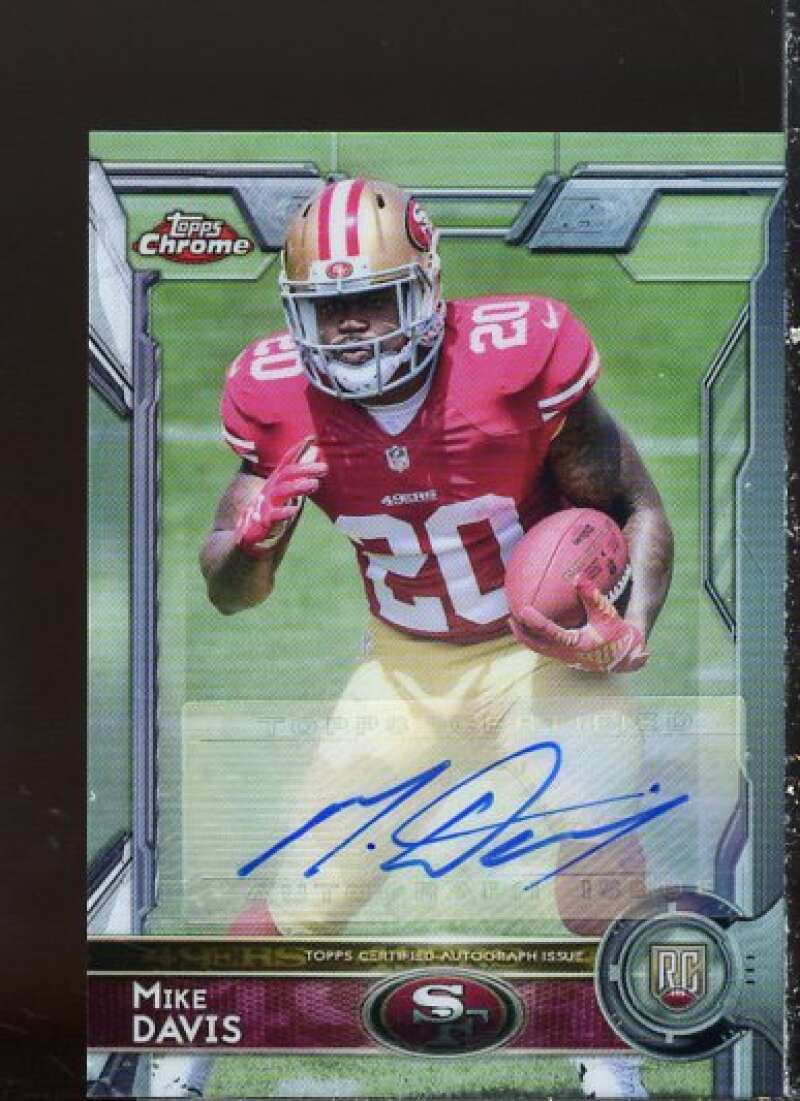 Mike Davis Rookie Card 2015 Topps Chrome Mini Rookie Autographs Refractors #139  Image 1