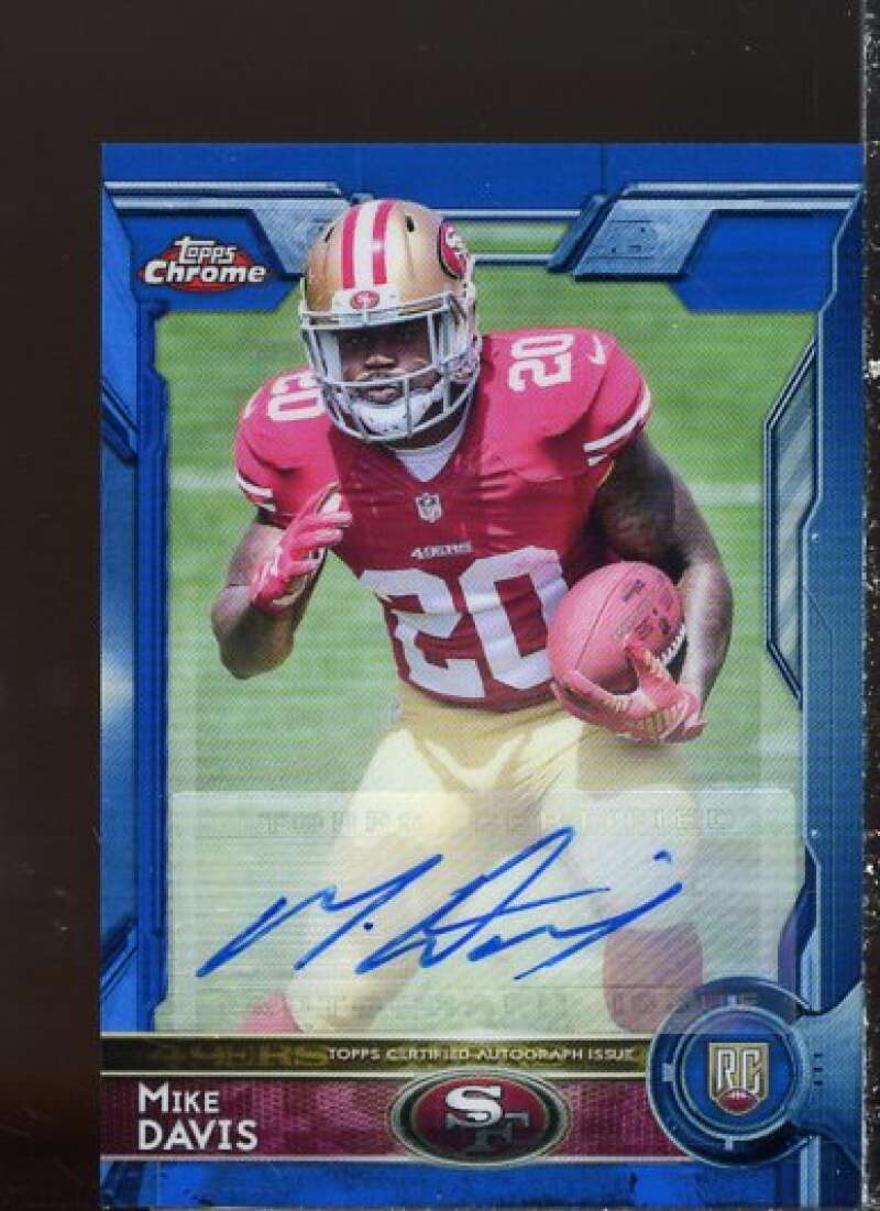 Mike Davis Rookie 2015 Topps Chrome Mini Rookie Autographs Blue Refractors #139  Image 1