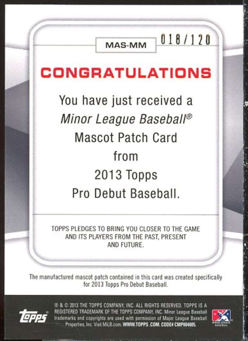 Mr. Moon Card 2013 Topps Pro Debut Mascots #MM  Image 2