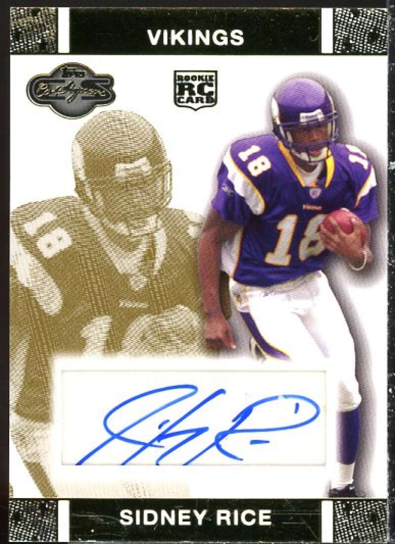 Sidney Rice Rookie Card 2007 Topps Co-Signers Rookie Autographs Gold #SR  Image 1