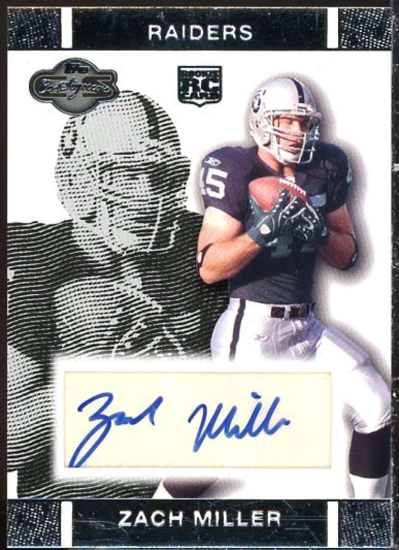 Zach Miller Card 2007 Topps Co-Signers Rookie Autographs #ZM  Image 1