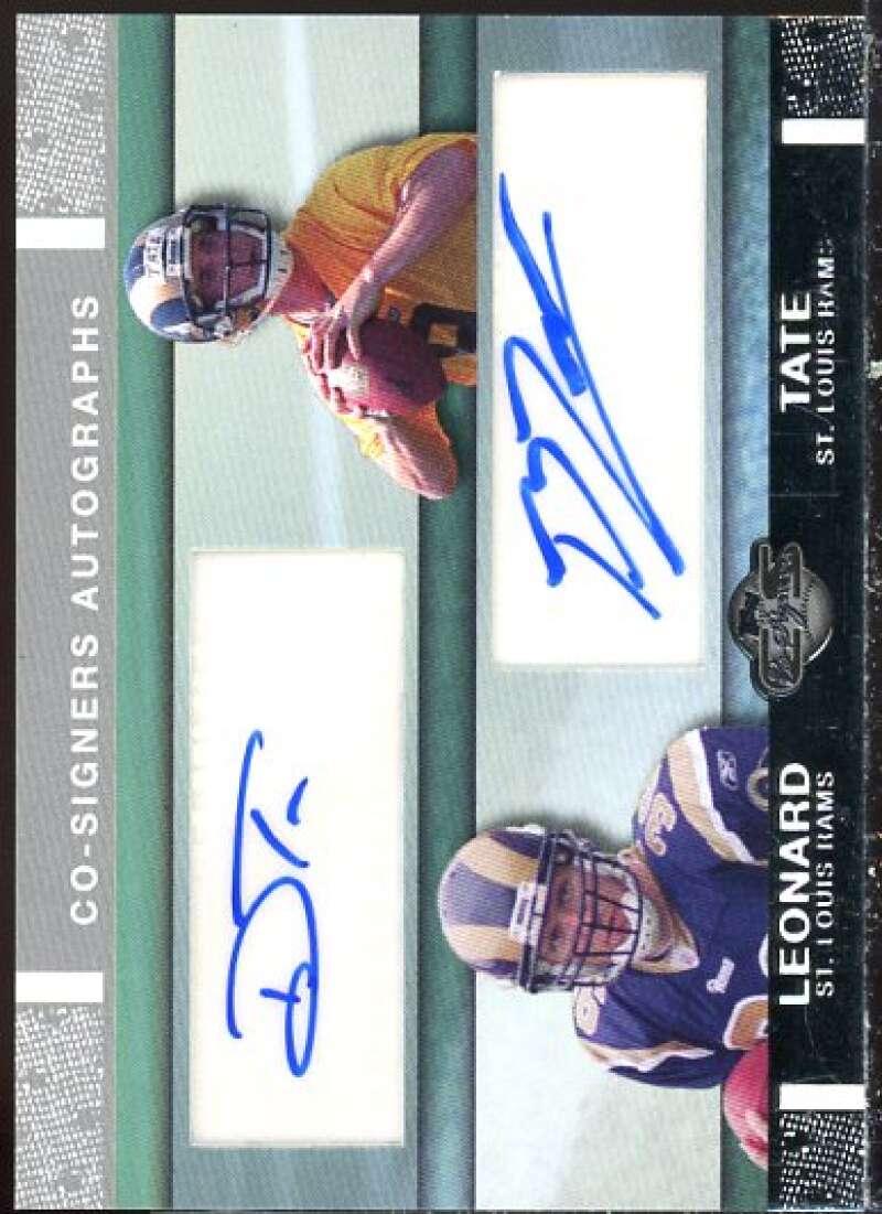 Drew Tate Q/Brian Leonard Card 2007 Topps Co-Signers Co-Signer Autographs #TL  Image 1