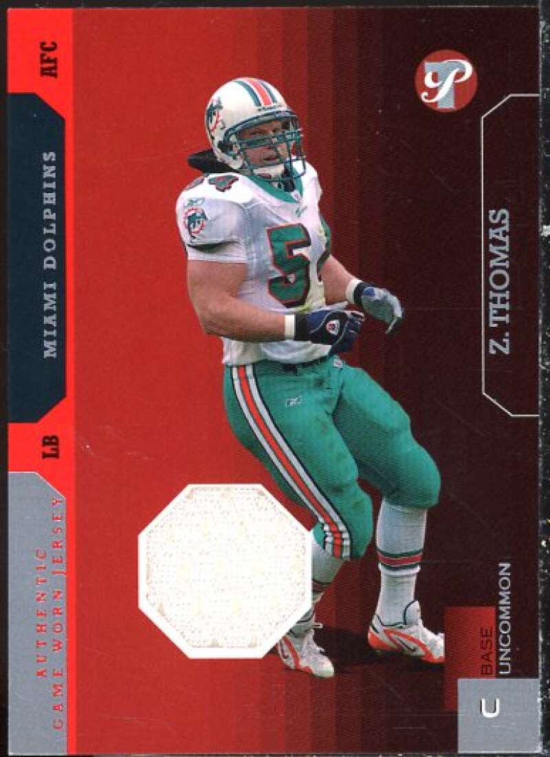 Zach Thomas JSY Card 2005 Topps Pristine #133  Image 1