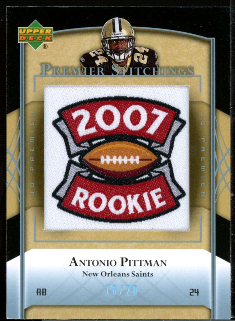 PS-4 Antonio Pittman 2007 Upper Deck Premier Stitchings Variation Platinum Holofoil #PS-4  Image 1