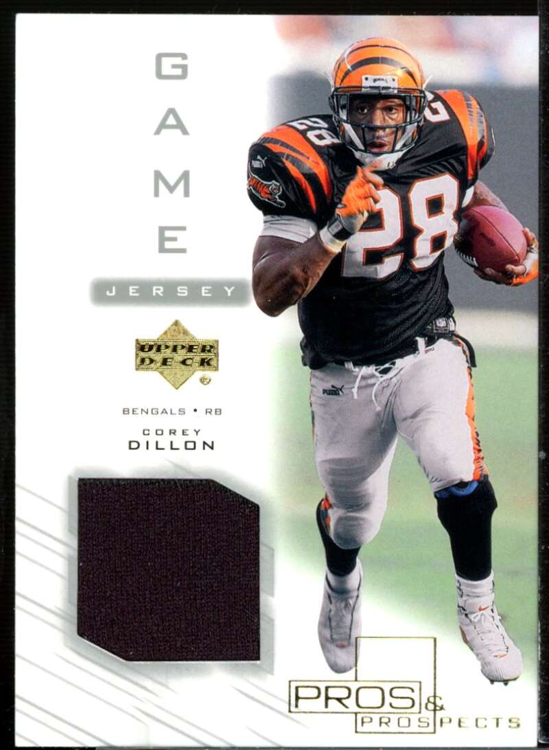 Corey Dillon Card 2001 Upper Deck Pros and Prospects Game Jersey #CDJ  Image 1
