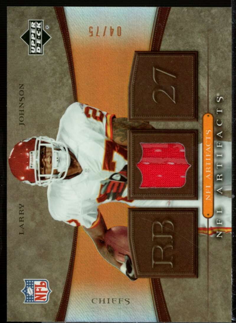 Larry Johnson Card 2007 Artifacts AFC/NFC Apparel Bronze #LJ  Image 1