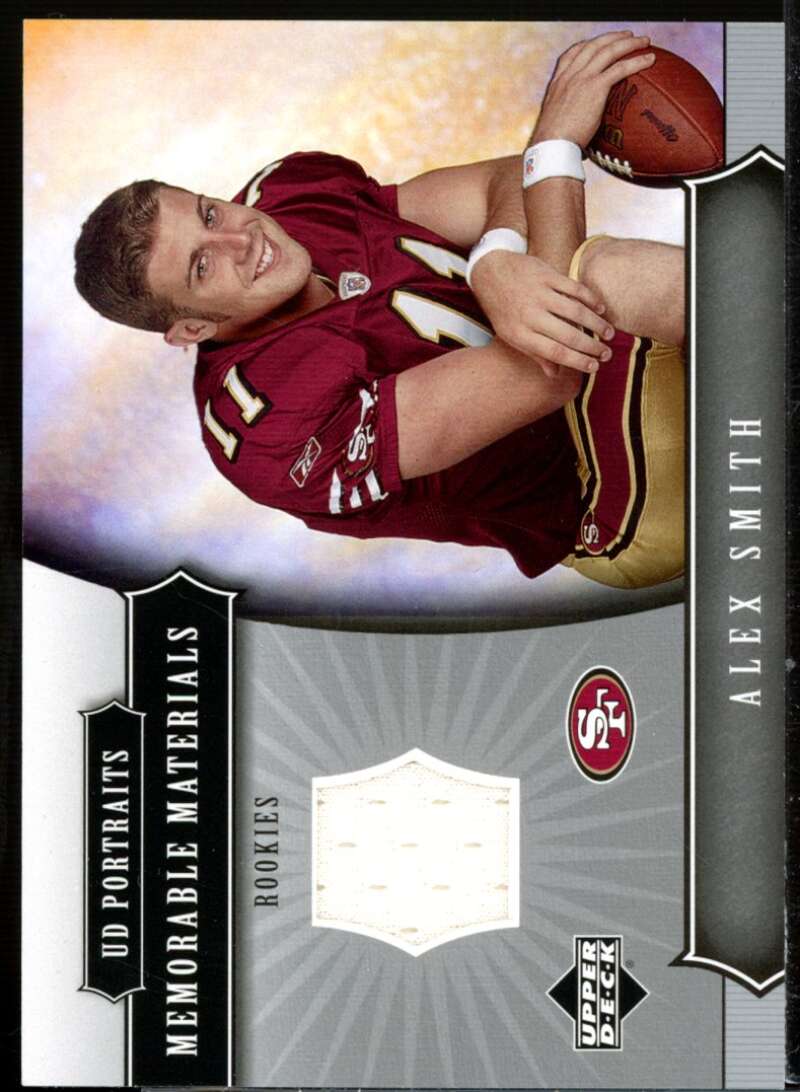 Alex Smith QB Rookie Card 2005 UD Portraits Memorable Materials #MMAS  Image 1