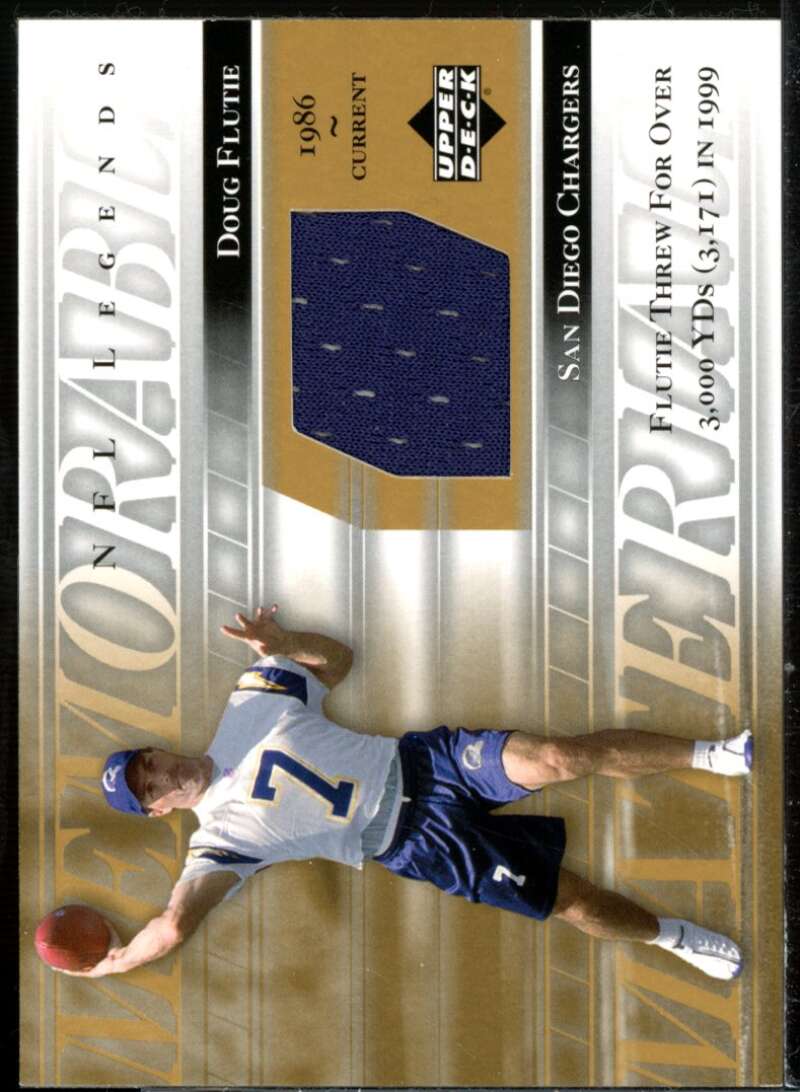 Doug Flutie Card 2001 Upper Deck Legends Memorable Materials #MMDF  Image 1