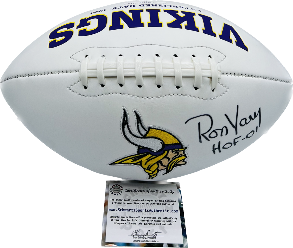 Ron Yary Autograph Signed Vikings Full Size Football Schwartz Authentic  Image 1