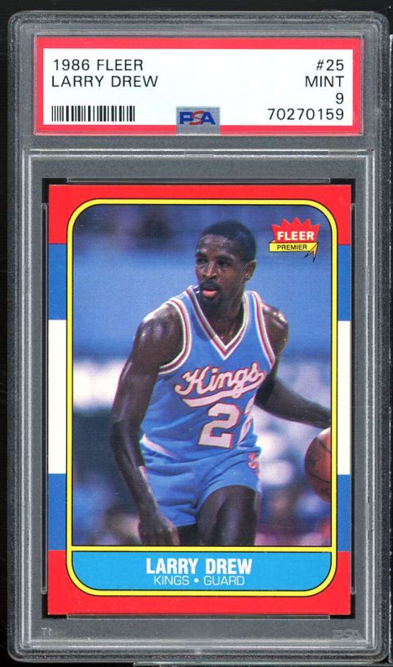 Larry Drew Rookie Card 1986-87 Fleer #25 PSA 9 Image 1