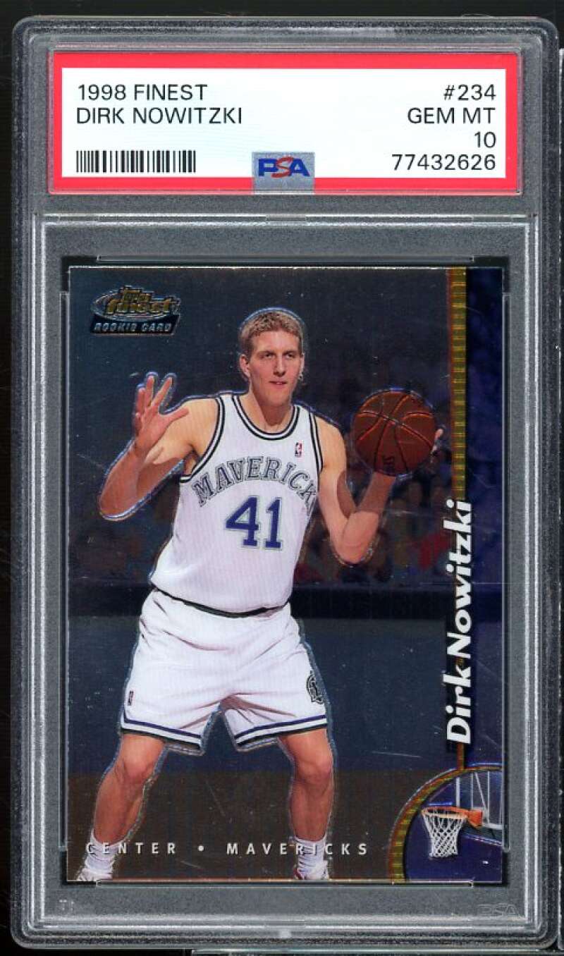 Dirk Nowitzki Rookie Card 1998-99 Finest #234 PSA 10 Image 1