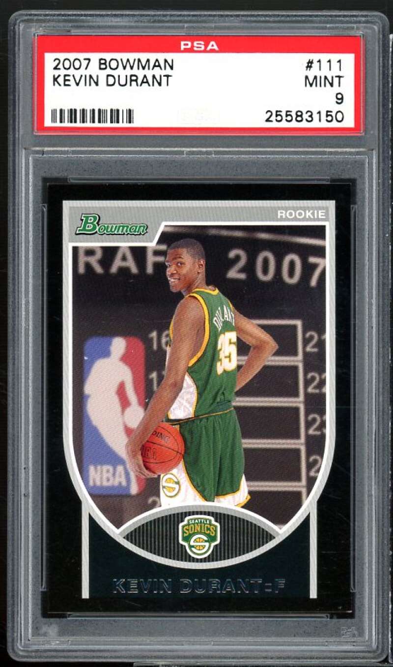 Kevin Durant Rookie Card 2007-08 Bowman #111 PSA 9 Image 1