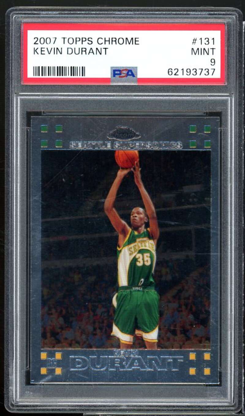 Kevin Durant Rookie Card 2007-08 Topps Chrome #131 PSA 9 Image 1