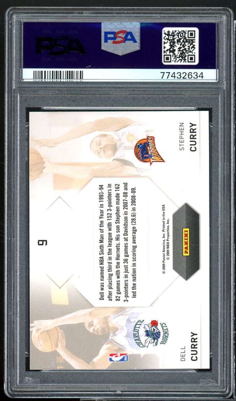 Dell / Stephen Curry Rookie Card 2009-10 Panini Prestige Connections #9 PSA 9 Image 2