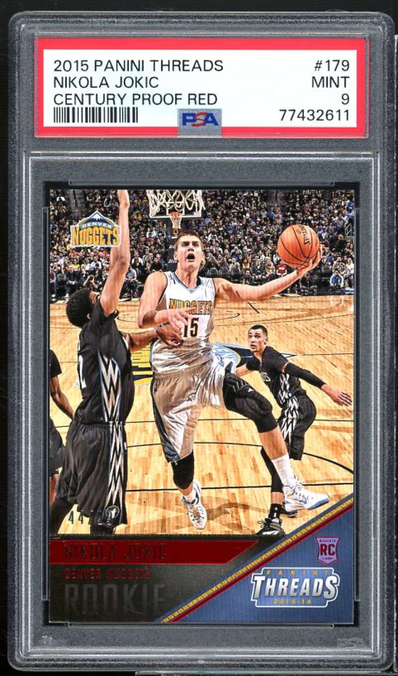 Nikola Jokic Rookie 2015-16 Panini Threads Century Proof Red (pop 2) #179 PSA 9 Image 1