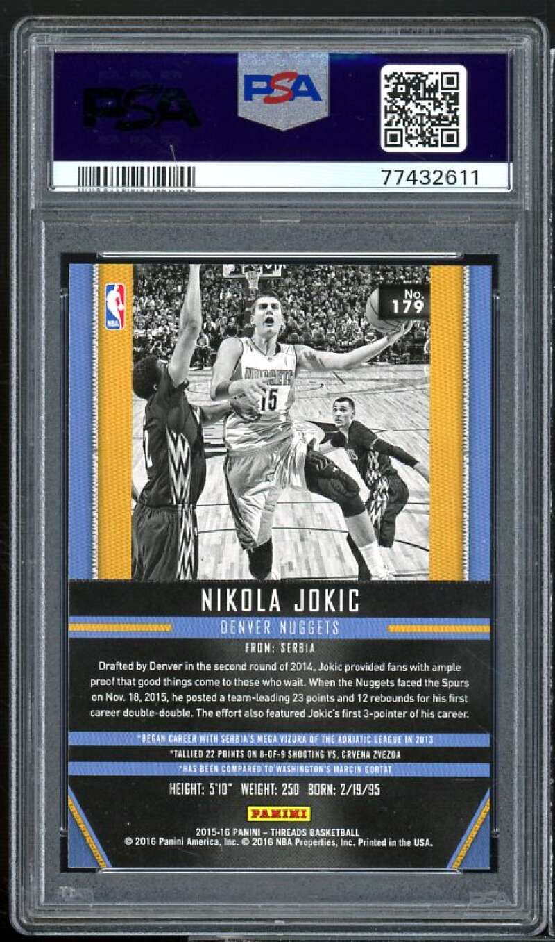 Nikola Jokic Rookie 2015-16 Panini Threads Century Proof Red (pop 2) #179 PSA 9 Image 2