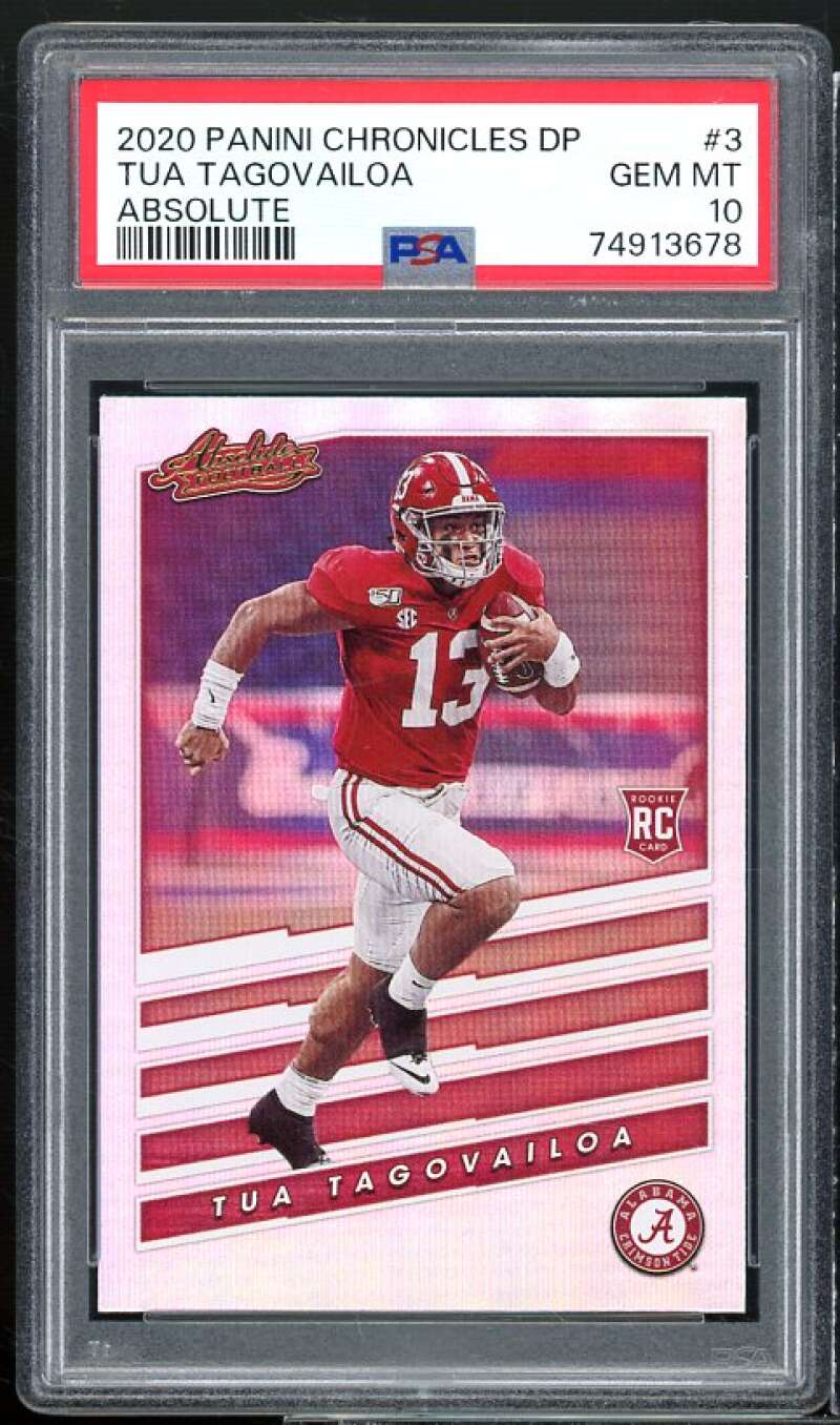 Tua Tagovailoa Rookie Card 2020 Panini Chronicles DP Absolute #3 PSA 10 Image 1