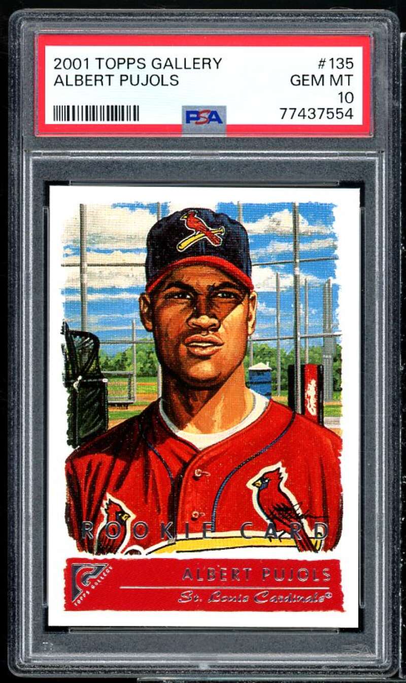 Albert Pujols Rookie Card 2001 Topps Gallery #135 PSA 10 Image 1