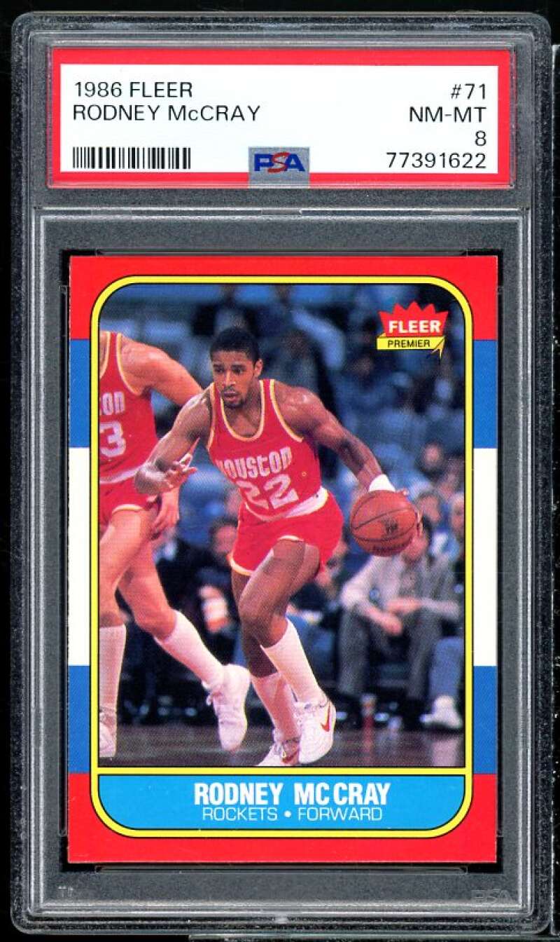 Rodney McCray Rookie Card 1986-87 Fleer #71 PSA 8 Image 1