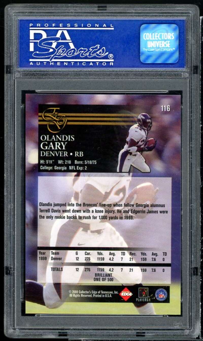 Olandis Gary Card 2000 Collector's Edge EG Brilliant #116 PSA 9 Image 2