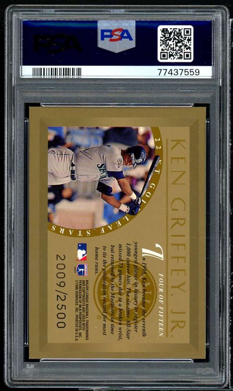 Ken Griffey Jr. Card 1996 Leaf Gold Stars #4 PSA 8 Image 2