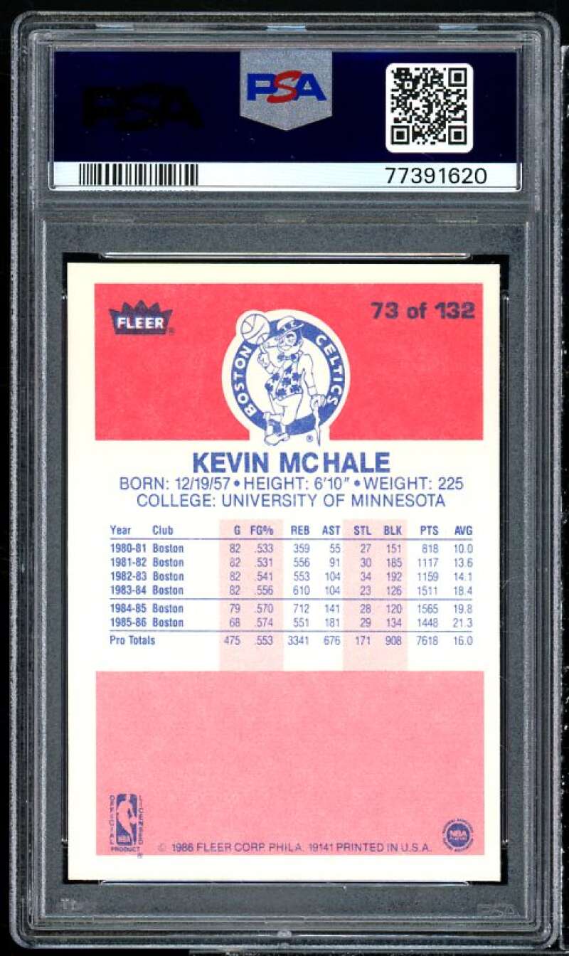 Kevin McHale Card 1986-87 Fleer #73 PSA 9 Image 2