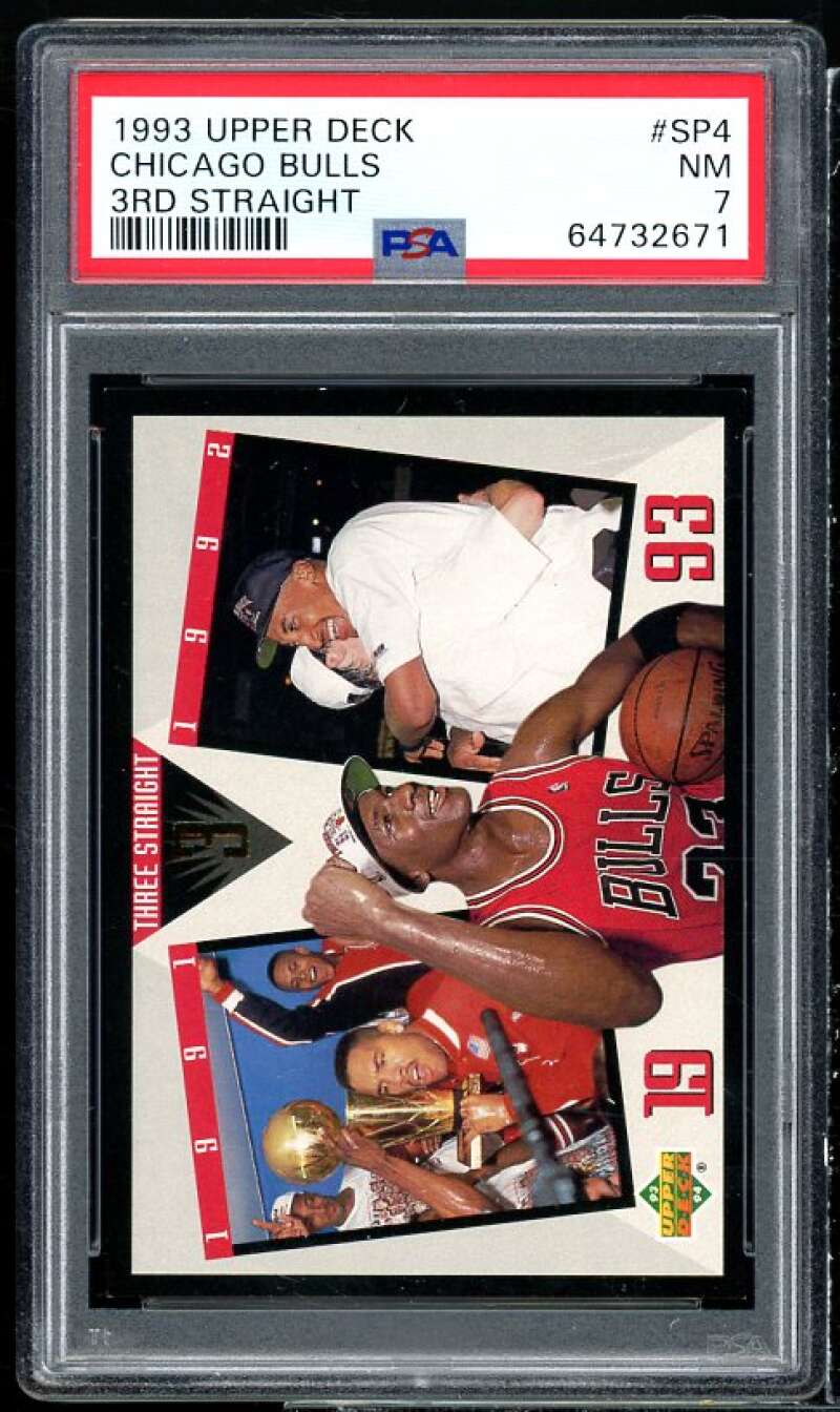 Michael Jordan Card 1993 Upper Deck 3rd Straight #SP4 PSA 7 Image 1