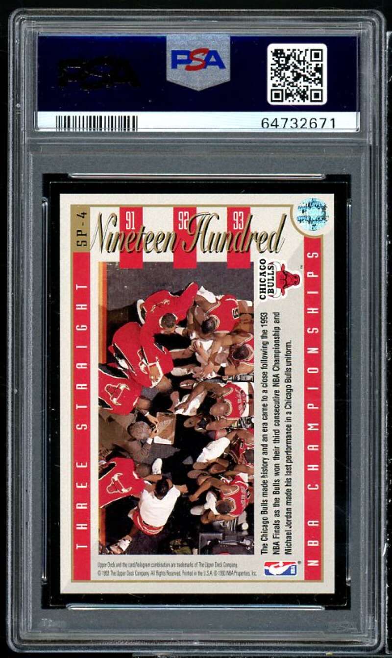 Michael Jordan Card 1993 Upper Deck 3rd Straight #SP4 PSA 7 Image 2