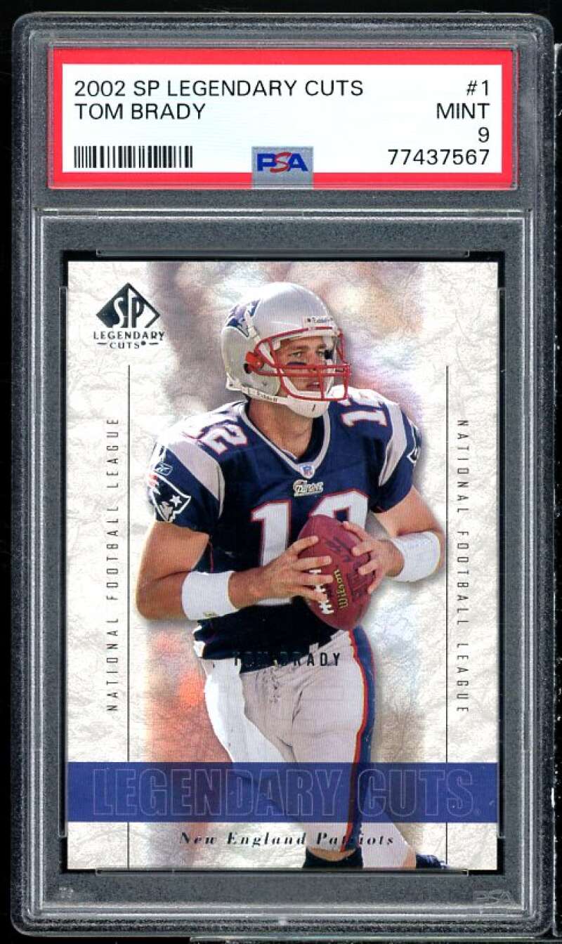 Tom Brady Card 2002 SP Lengendary Cuts #1 PSA 9 Image 1